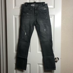 Mens Freeworld Messenger Skinny Jean Size 30 Gray Color Slim Fit